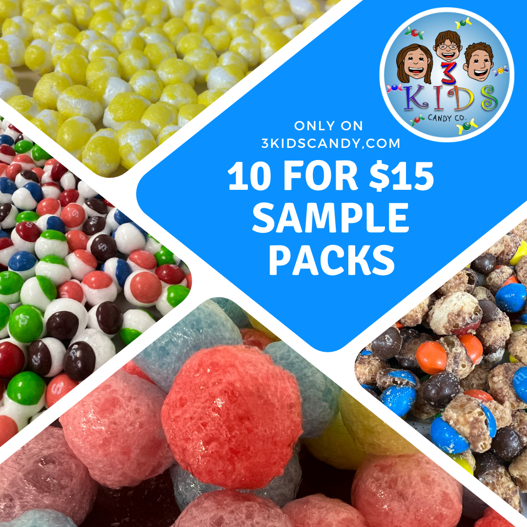Freeze Dried Candy Sampler Pack | Kids of 3 10 Candy